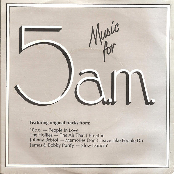 Various - Music For 5a.m. - Used Vinyl Record 7"