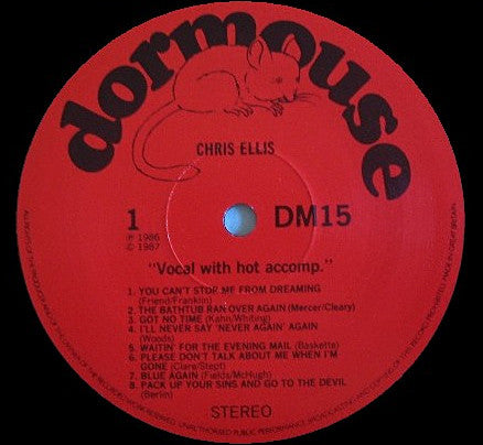 Chris Ellis - Vocal With Hot Accomp. - Used Vinyl Record