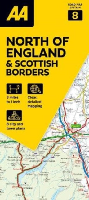 AA Road Map North of England & Scottish Borders : 8 - New Sheet map