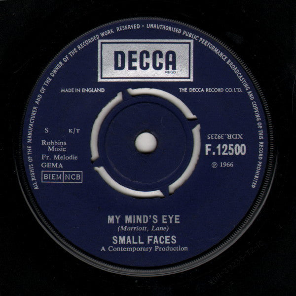 Small Faces - My Mind's Eye - Used Vinyl Record 7"