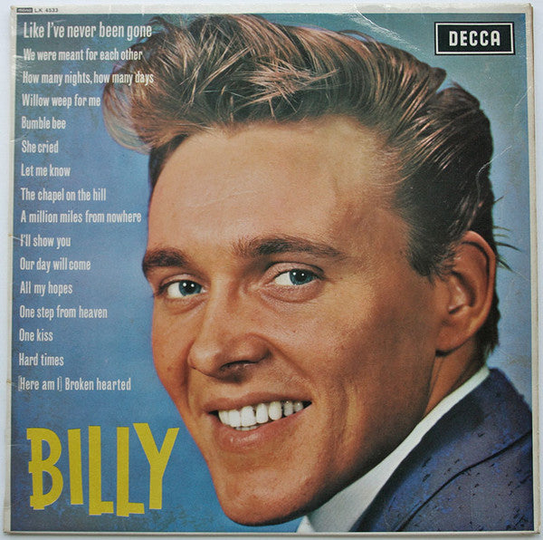 Billy Fury - Billy - Used Vinyl Record