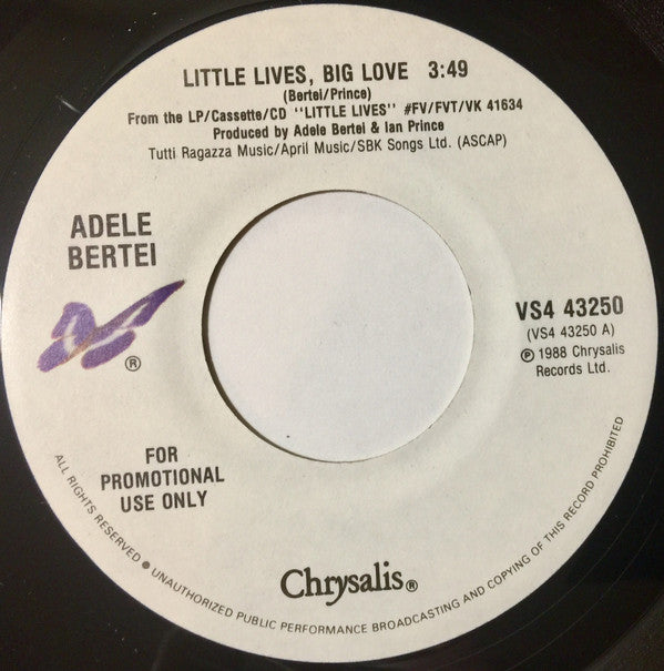 Adele Bertei - Little Lives, Big Love - Used Vinyl Record 7"