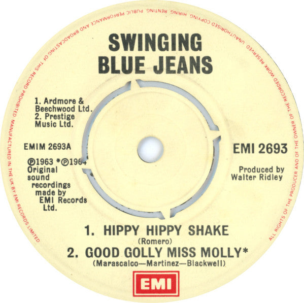 Swinging Blue Jeans - Hippy Hippy Shake - Used Vinyl Record 7"