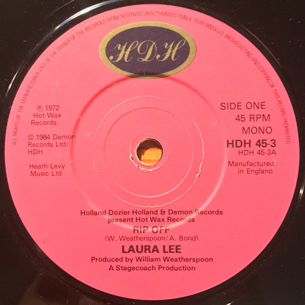 Laura Lee - Rip Off - Used Vinyl Record 7"