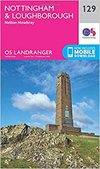 Ordnance Survey - Nottingham & Loughborough, Melton Mowbray : 129 - Ne