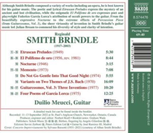 DUILIO MEUCCI - SMITH BRINDLESOLO GUITAR 1 - CD