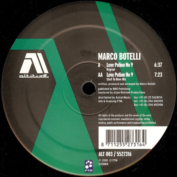 Marco Botelli - Love Potion No 9 - Used Vinyl Record 12"