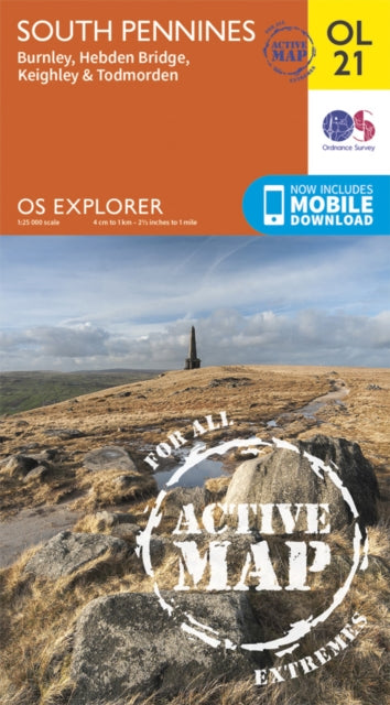Ordnance Survey - South Pennines, Burnley, Hebden Bridge, Keighley & T