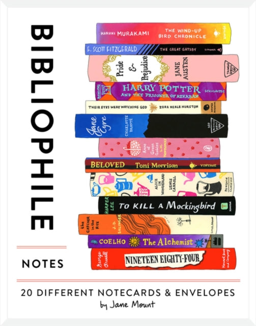 Jane Mount - Bibliophile Notes : 20 Different Notecards & Envelopes -
