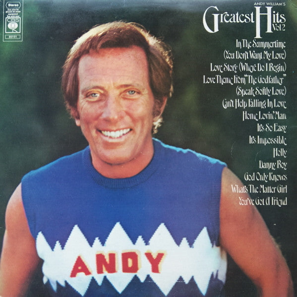 Andy Williams - Andy William's Greatest Hits Vol 2 - Used Vinyl Reco