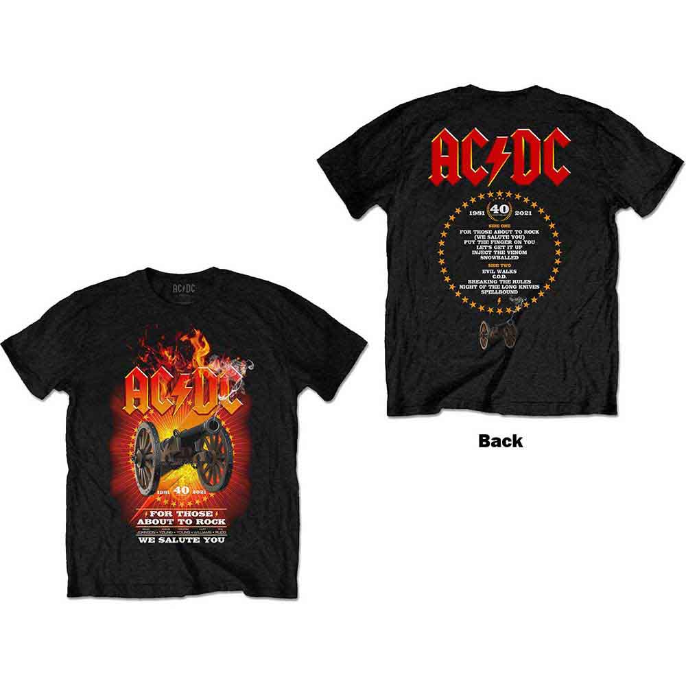 AC/DC - tshirt - Unisex - Short Sleeves - FTATR 40th Flaming - Medium