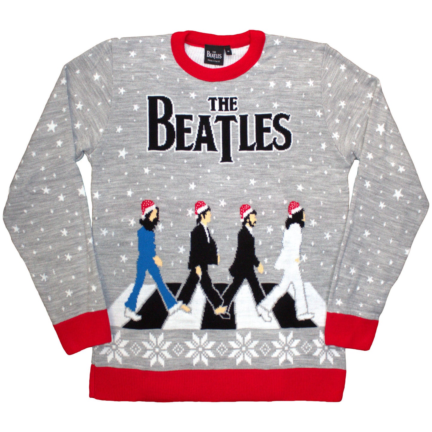 Beatles - Unisex Sweatshirt: Drop T / Abbey Road Xmas (Grey) (X-Large