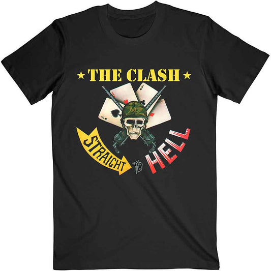 Clash - The - The Clash Unisex T-Shirt: Straight To Hell Single (Larg
