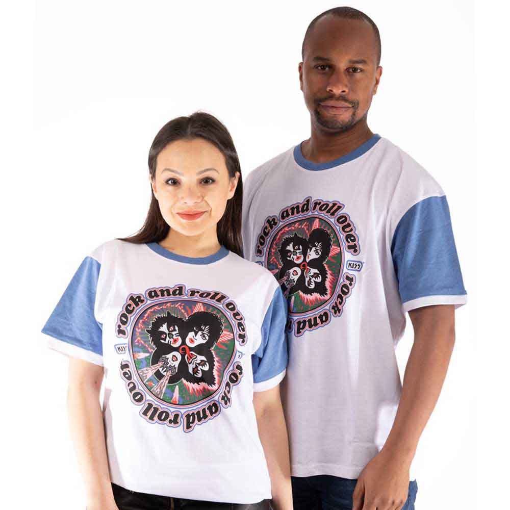 KISS - tshirt - Unisex - Short Raglan Sleeves - Large
