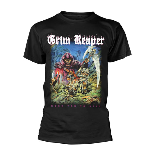 GRIM REAPER - ROCK YOU TO HEL - tshirt - Size M - New T Shirt
