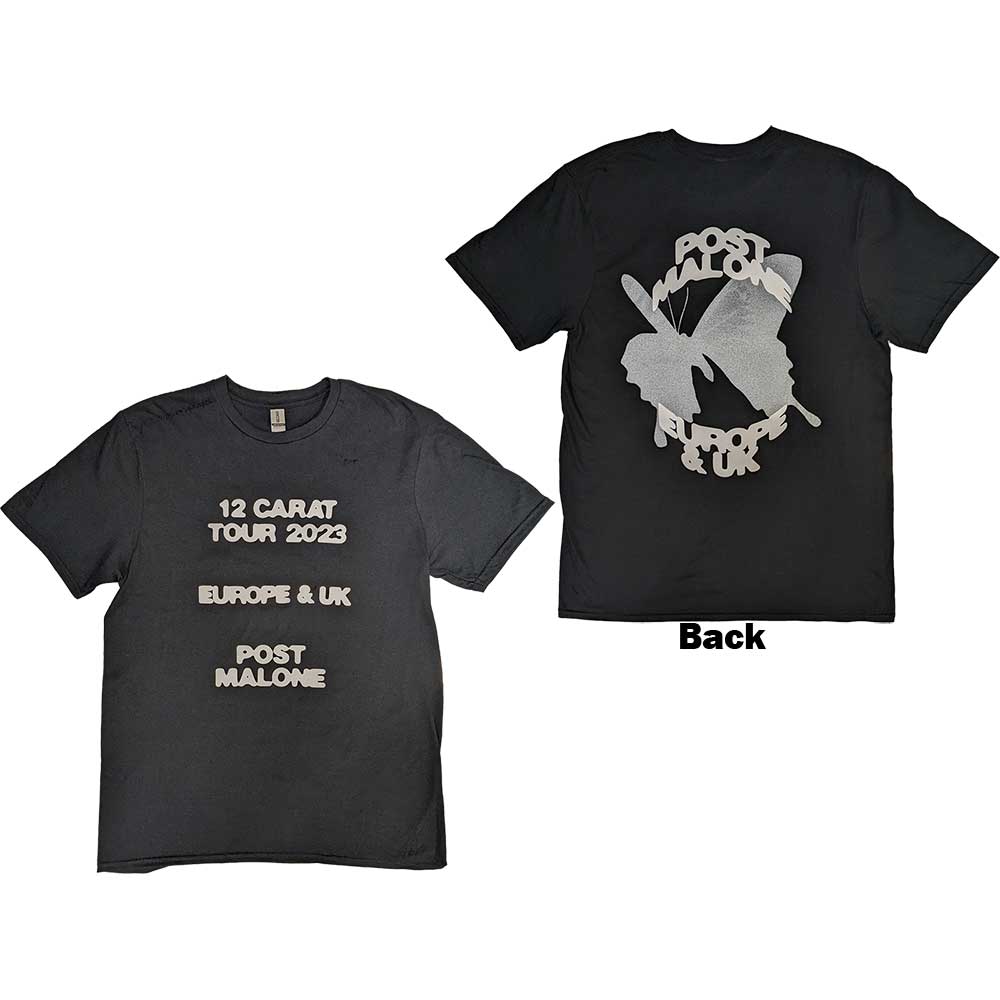 Post Malone - tshirt - Unisex - Short Sleeves - Butterfly Logo - Small