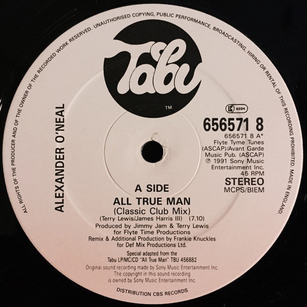 Alexander O'Neal - All True Man (Classic Club Mix) - Used Vinyl Recor