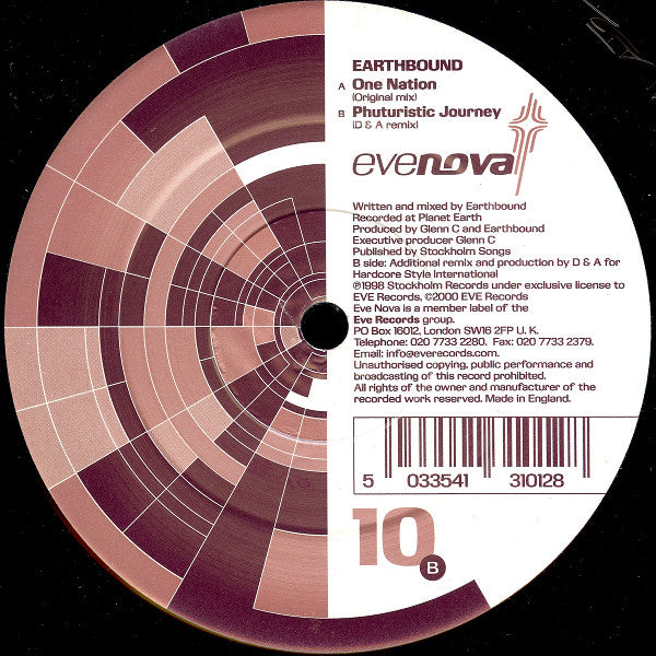 Earthbound - One Nation / Phuturistic Journey - Used Vinyl Record 12"