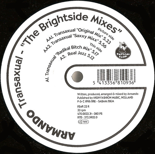 Armando - Transaxual - The Brightside Mixes - Used Vinyl Record 12"