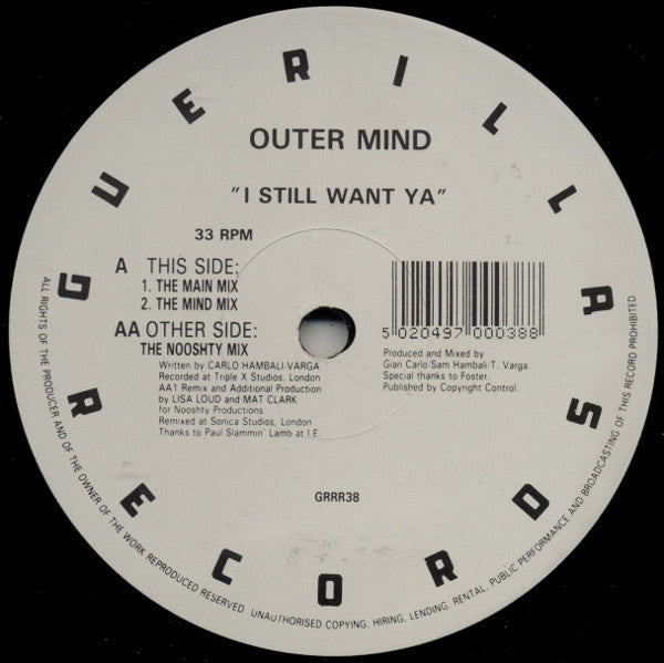 Outer Mind - I Still Want Ya - Used Vinyl Record 12"