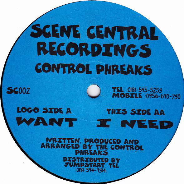Control Phreaks - Want / I Need - Used Vinyl Record 12"