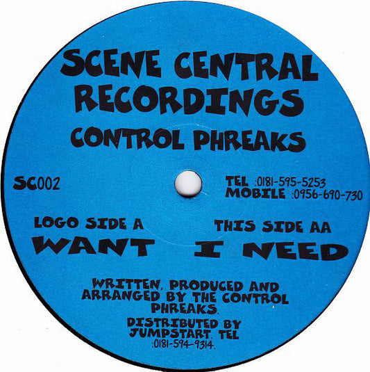 Control Phreaks - Want / I Need - Used Vinyl Record 12"
