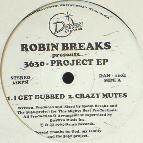 Robin Breaks - 3630-Project EP - Used Vinyl Record 12"