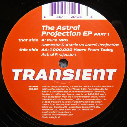 Astral Projection - EP Part 1 - Used Vinyl Record 12"