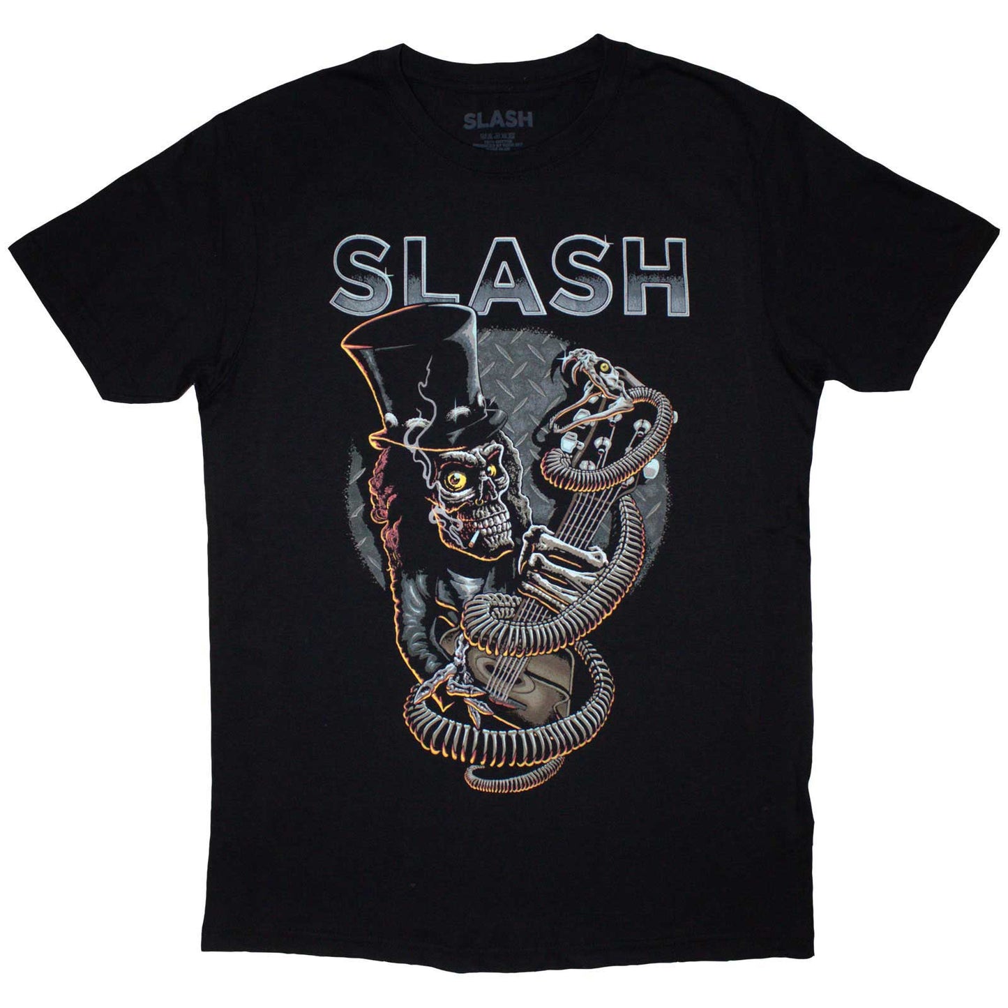 Slash - tshirt - Unisex - Short Sleeves - Skull Guitar Snake - Medium