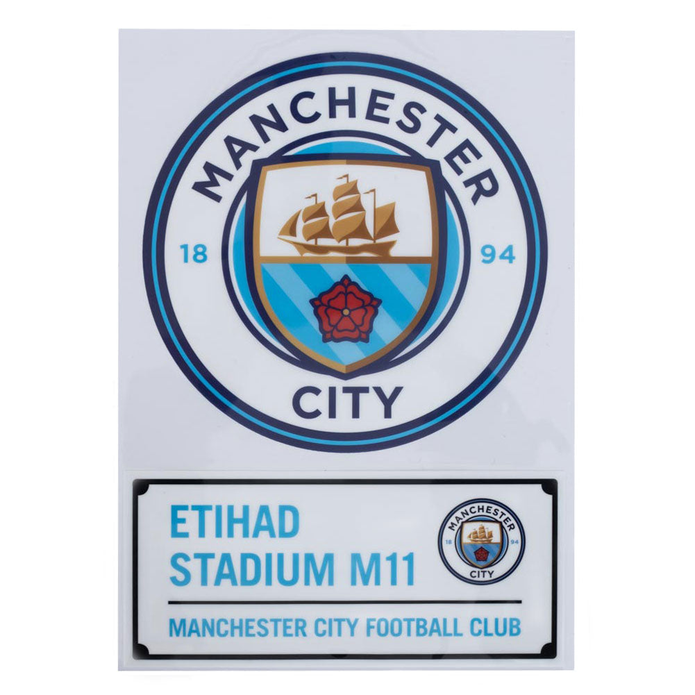 Manchester City FC - A4 Car Decal - Hang Ups & Stickers