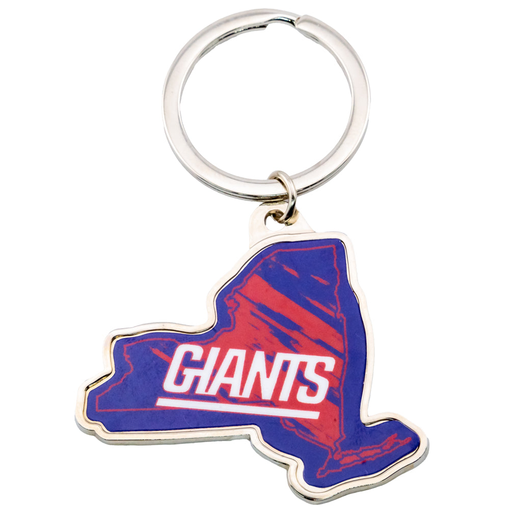 New York Giants - State Shape Ke - keyrings - Key - Approx 55mm x 50mm