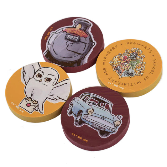 Harry Potter - 4 pk Eraser Set - New Stationery Sets