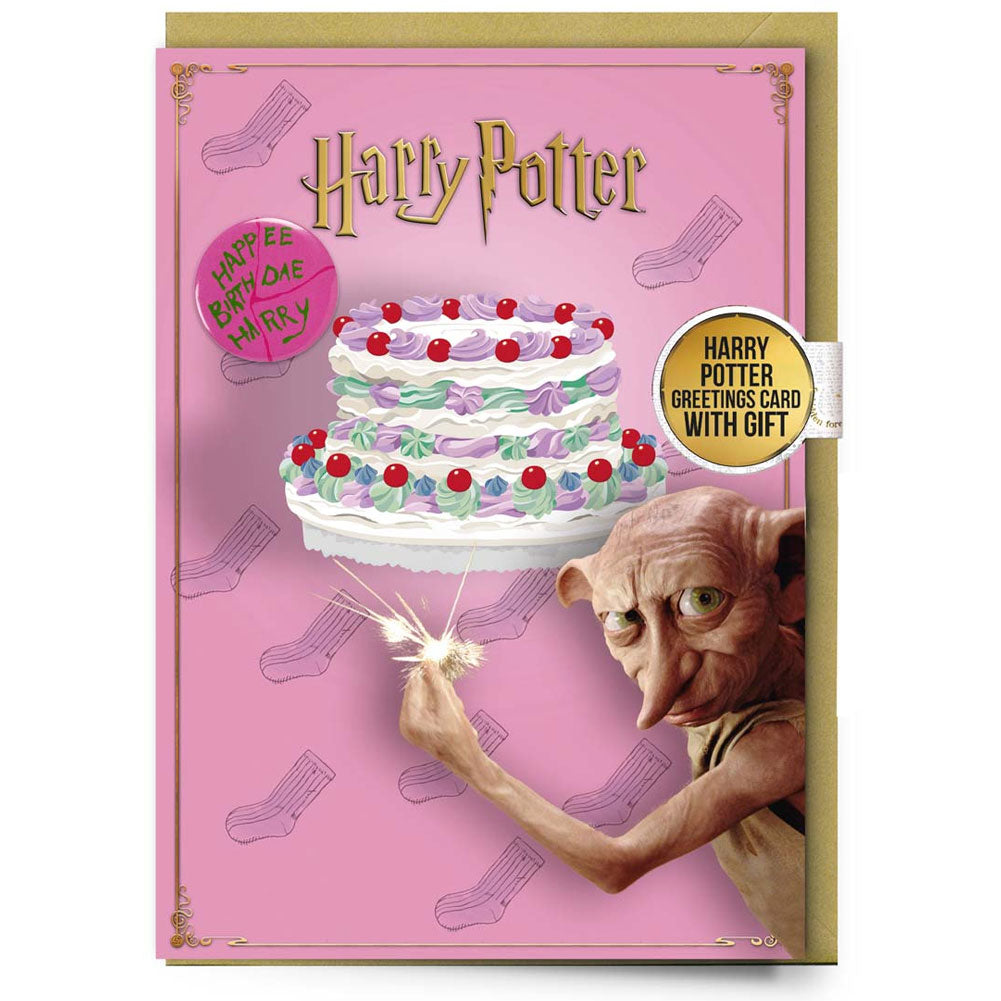 Harry Potter - Dobby Greetings Card with Badge - New Cards & Gift Wrap
