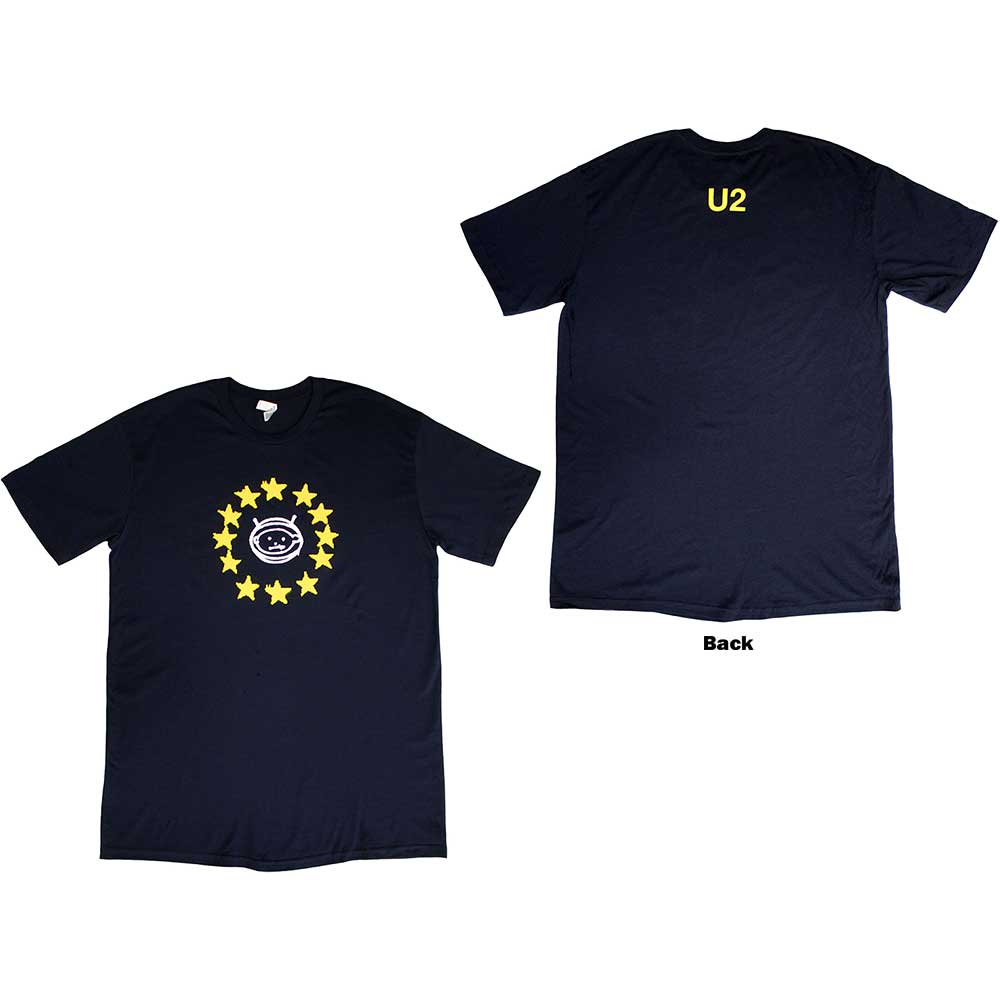 U2 - tshirt - Unisex - Short Sleeves - EU Stars 2018 - Large
