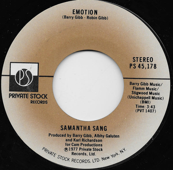 Samantha Sang - Emotion - Used Vinyl Record 7"