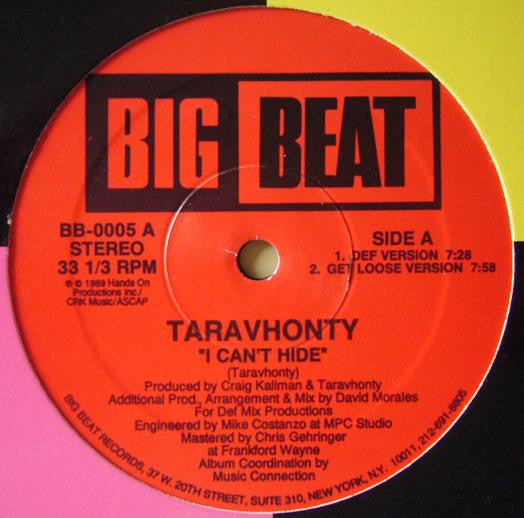 Taravhonty - I Can't Hide - Used Vinyl Record 12"