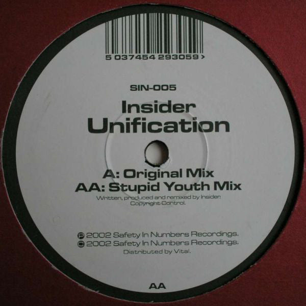 Insider - Unification - Used Vinyl Record 12"