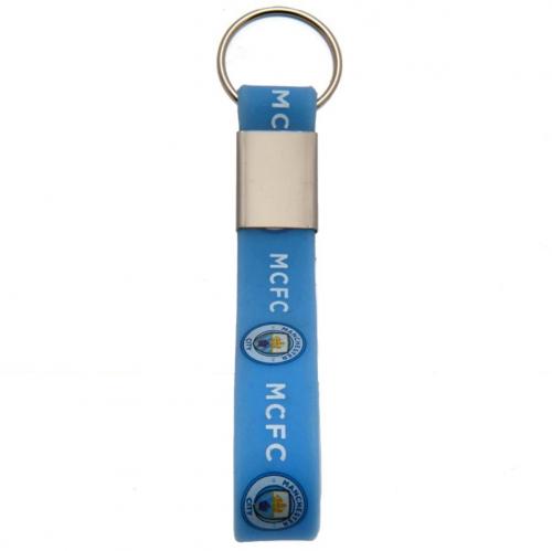 Manchester City FC - Silicone Keyri - keyrings - - Approx 10cm x 1.5cm