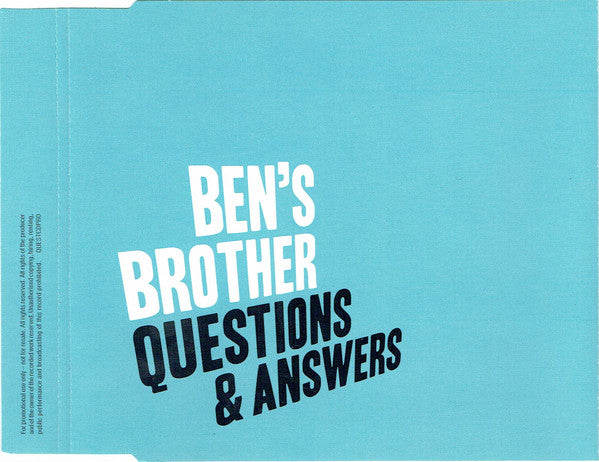 Ben's Brother - Questions & Answers - CD