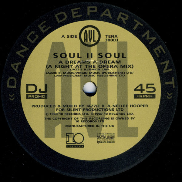 Soul II Soul - A Dreams A Dream - Used Vinyl Record 12"