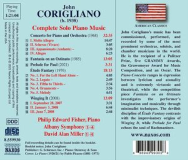PHILIP EDWARD FISCHE - CORIGLIANOSOLO PIANO MUSIC - CD
