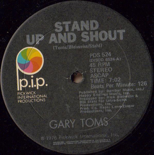Gary Toms - Stand Up And Shout - Used Vinyl Record 12"