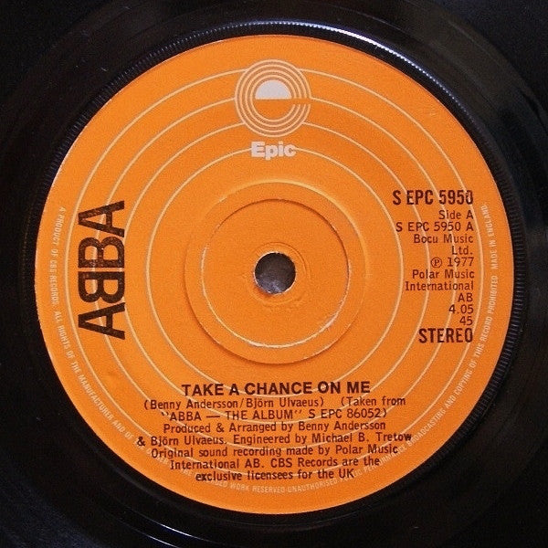 ABBA - Take A Chance On Me - Used Vinyl Record 7"