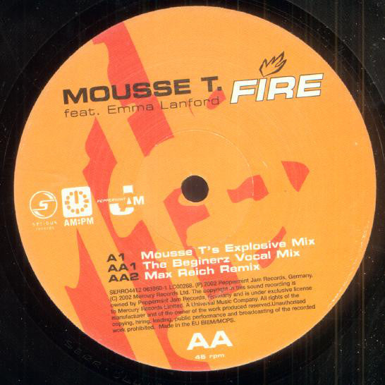 Mousse T. - Fire - Used Vinyl Record 12"