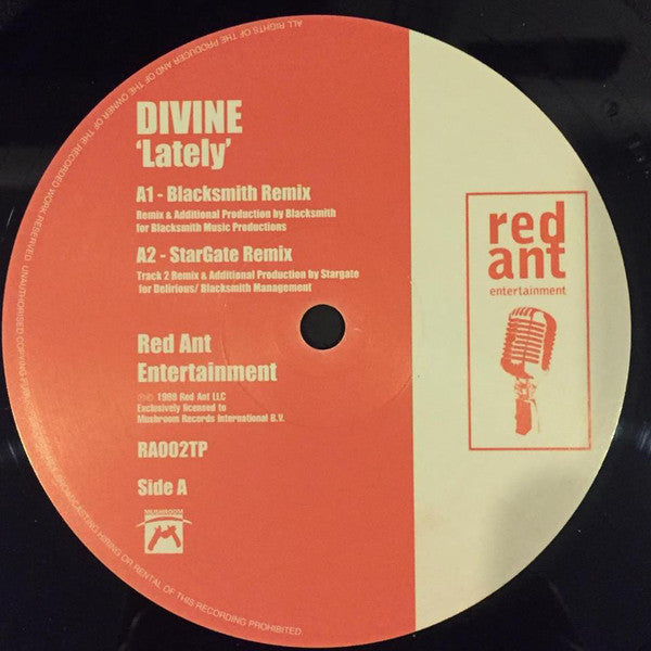 Divine - Lately - Used Vinyl Record 12"
