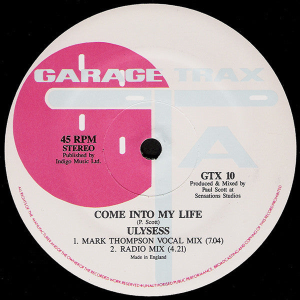 Ulysses - Come Into My Life - Used Vinyl Record 12"