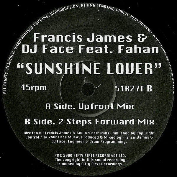 Frances James - Sunshine Lover - Used Vinyl Record 12"