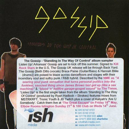 Gossip - Standing In The Way Of Control - Used CD