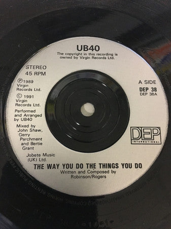 UB40 - Way You Do The Things You Do - Used Vinyl Record 7"