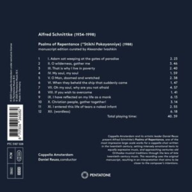 CAPPELLA AMSTERDAM - SCHNITTKE - PSALMS OF REPENTAN - CD